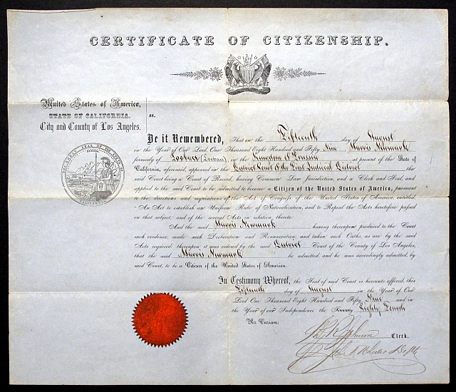 Harris Newmark Citizenship Document