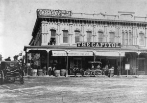 The Downey Block showing the Crystal Palace
