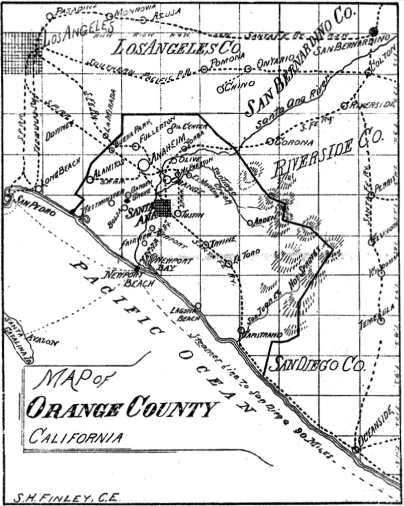 Map of Orange County, 1889