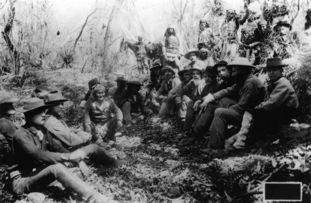 Charles Strauss with Captain Cook & Chief Gernonimo at Treaty Council, #WS1270