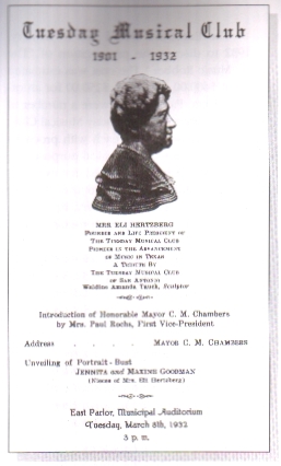 Concert Program of the San Antonia Tuesday Musical Group.