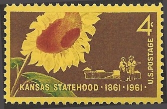 Kansas Statehood Stamp, 1861 - 1961