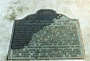 B'nai Israel Plaque for first building site.