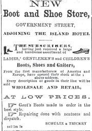 Newspaper Adv. for Shultz' Shoe Store,