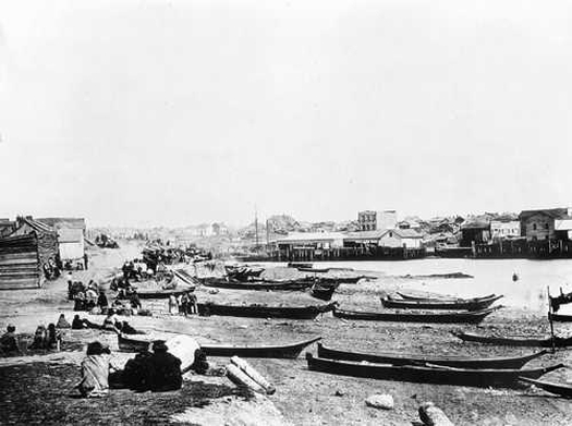Songhees Village across the harbor from the Copperman Trading Post, Victoria, (BMABC)