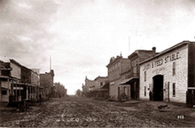 Modesto Main Street, 1890's, Vintage Postcard