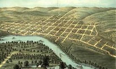 Early Manketo, Minnesota on the bend of the Mississippi River